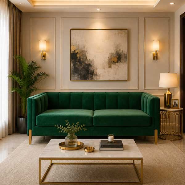 Athens Living Room Sofa Set Bottle Green