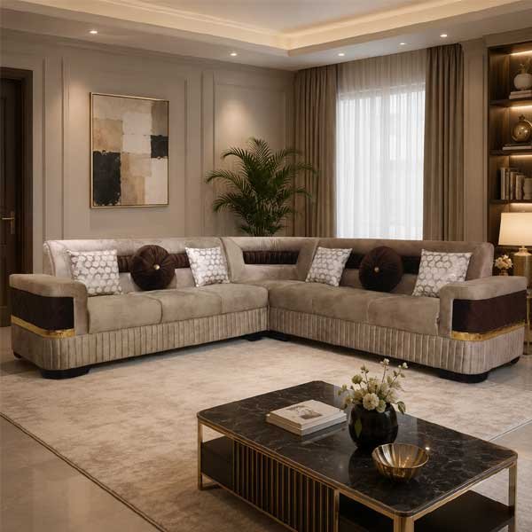 Cushion Haven 7 Seater L Shape Sofa - bedroom furniture pakistan