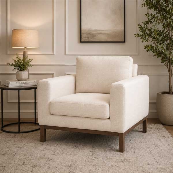 Elegant White Bedroom Sofa Chair bedroom furniture pakistan