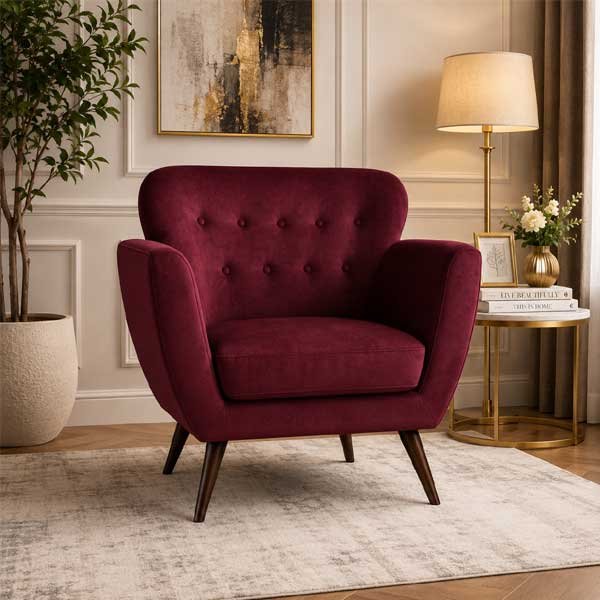 Mellow Nook Maroon Sofa Chair - bedroomfurniture.com.pk