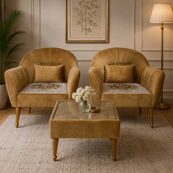 Velvet Grace Bedroom Chair - bedroomfurniture.com.pk