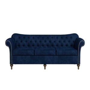 Velvet Navy Blue Sofa Set