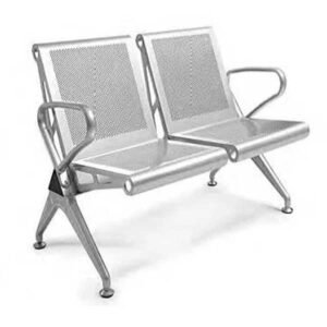 Versailles 2 Seater Silver Waiting Chair